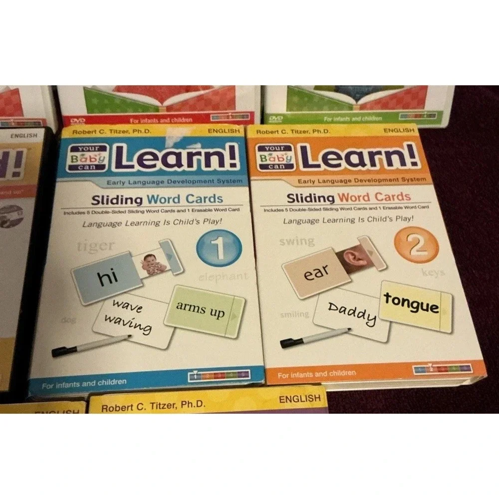 Your Baby Can Learn! American English Kit DVDs Books Sliding Teaching Cards
